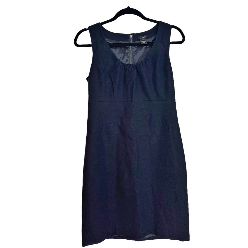 J Crew Women's Navy Blue Allura Shift Career Dress in Superfine Cotton Size 2 - Picture 8 of 13